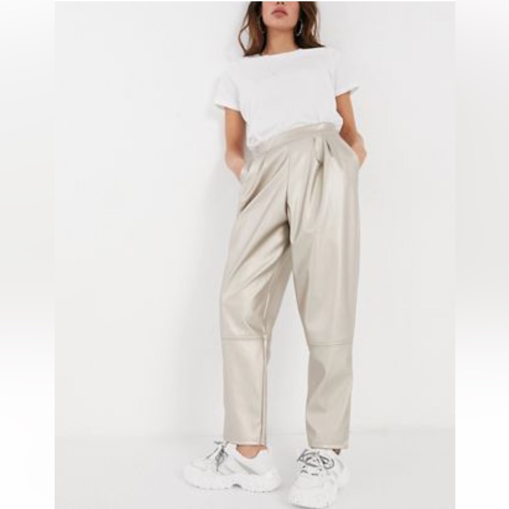 Straight Leg Metallic Pants